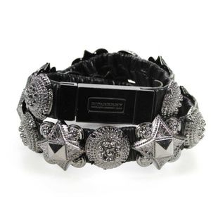 Burberry Womens Leather Silver Belt 32